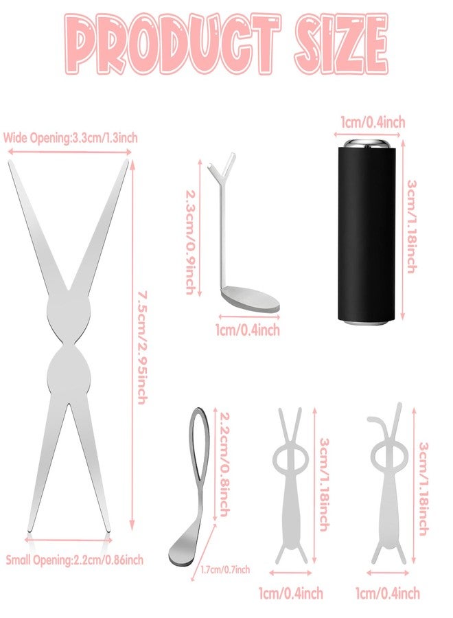 CYUXING 7Pcs Cat Eye Magnet Tool Set for Gel Polish, Professional Nail Art Kit with Cylinder Magnet, O-shaped, 2Pcs French Scissor, Heart & 2Pcs Rabbit Magnets for Salon & Home Manicure - Image 2